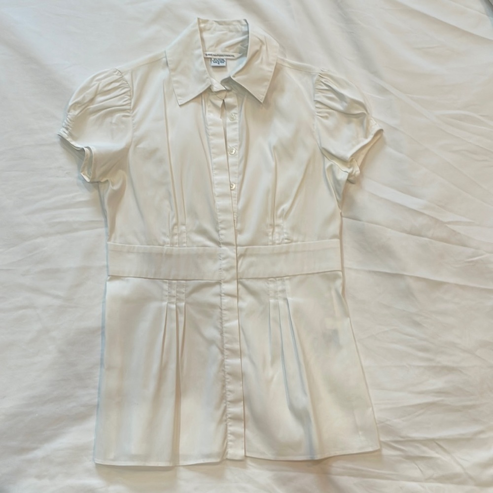 Diane von Furstenberg white short sleeve button down